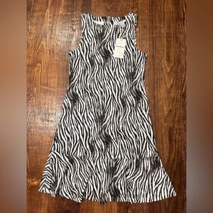 Tommy Bahama Women’s Size Small Zesty Zebra Darcy Flounce Storm Gray Dress NEW